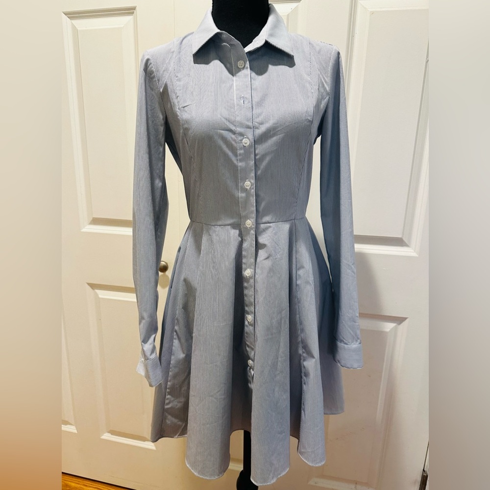 BCBG Generation Stripe button up flare dress